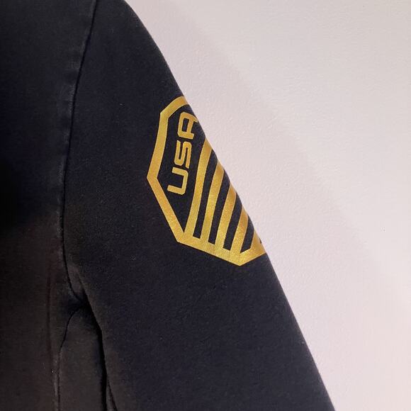 UFC Ronda Rousey Jacket Womens Small Black Gray Gold USA Full Zip Hoodie Reebok - Picture 13 of 16